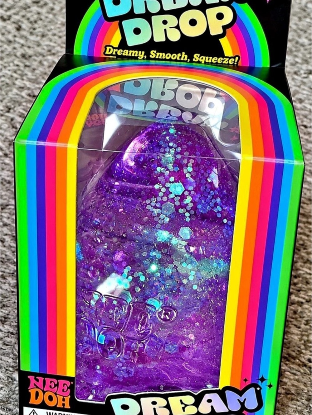 NeeDoh Dreamy Drop Purple Glitter Sensory Toy NWT